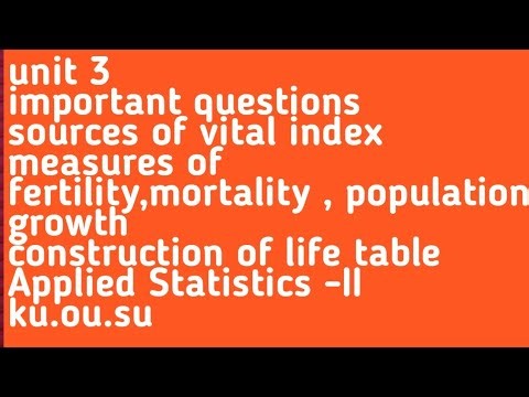 #appliedstatistics 2 #important questions from unit 3 #vital statistics.K U OU SU.