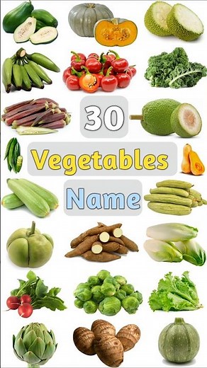 30 Vegetables Name: Part- 02 #allvegetables #vegetablenames #vegetablesenglish #vegetables #shorts