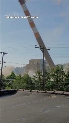 Implosion at shuttered power plant damages nearby homes #Shorts