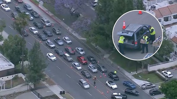Food distribution event in Baldwin Park draws long lines, some turned away after food runs out