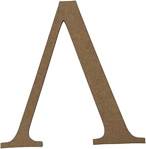 4" Wood Greek Letter Lambda Λ Unfinished, Fraternity and Sorority Greek Font, Craft Cutout on 1-4" MDF