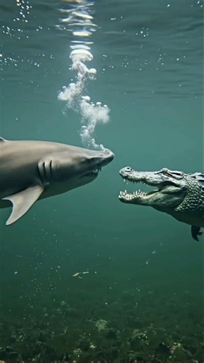 Shark Attacking Alligator #animal #animals #animalvideos
