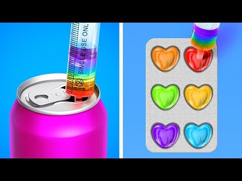 驚くべき食品のトリックとハック。キャンディーや食べ物をどこでもこっそり食べる方法