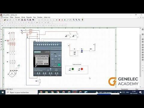 Simulation sur CADe_SIMU Démarrage direct de moteur triphasé par Automate Programmable LOGO Siemens