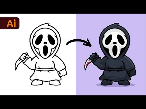 Adobe Illustrator Tutorial - Create a Scream Character from Sketch