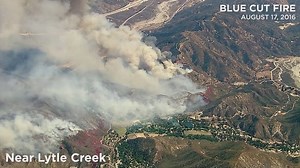 The Blue Cut Fire has charred more than 30,000 acres and is sending massive smoke plumes into the skies, creating unhealthy air quality throughout the San Bernardino County region. http://abc7.la/2bffdKf | ABC7