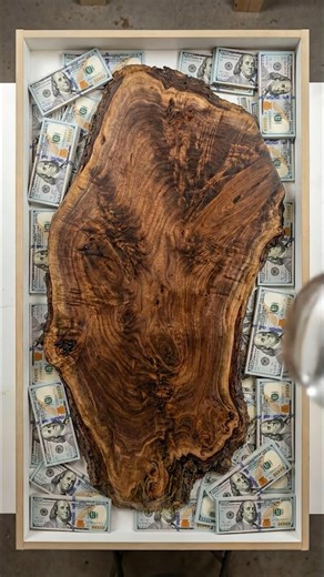 DIY & Crafts on Instagram: "Solid Wood & $100 Bills Epoxy Table"