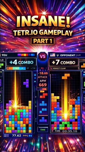 Insane TETR.IO Gameplay Part 1 | Pure Speed And Chaos 🤯! #shorts #tetris