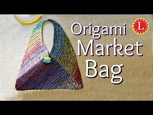 LOOM KNITTING Origami Market Beach Bag Pattern Step by Step (On Any Loom with 41 Pegs) Purse