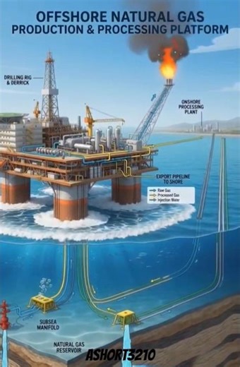 Offshore Natural Gas Production Explained From Seabed to Your Home..#factsnaturalgas #shorts