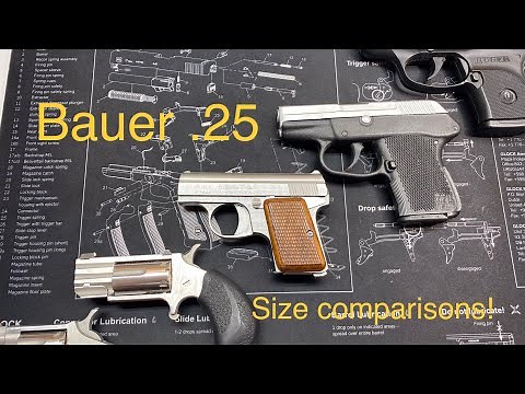 Bauer .25 (Baby Browning clone) - size comparisons - yes it’s tiny!