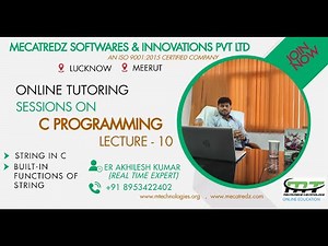 String in C | Input of String in C | String Data Type in C | Built-in Functions of String |