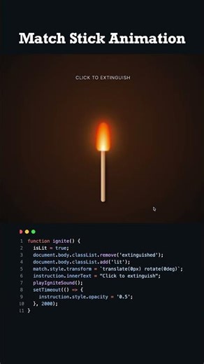 Match Stick Animation Using JavaScript!