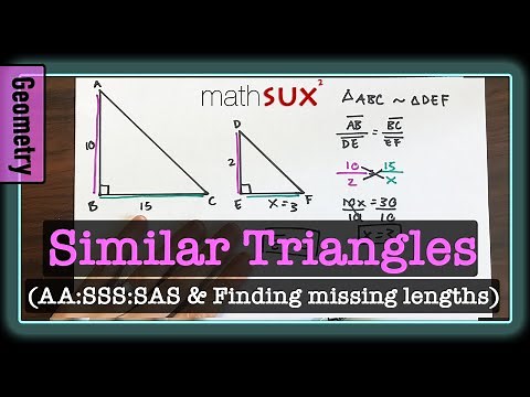 Triangle Similarity AA SSS SAS