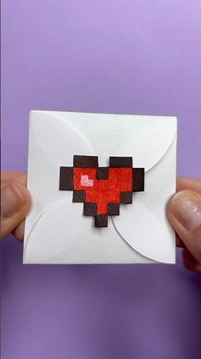 DIY Minecraft HEART❤ Paper Card