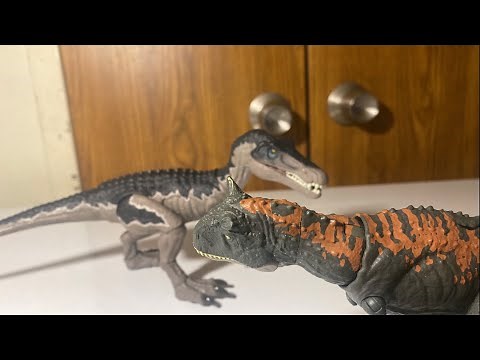 Jurassic world baryonyx vs young carnotaurus stop motion