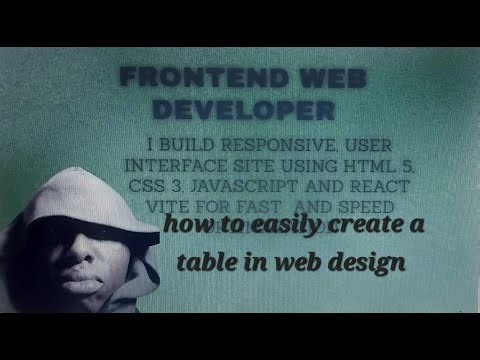 Create a table in frontend easily (daily practice with acode code editor on cell phone)