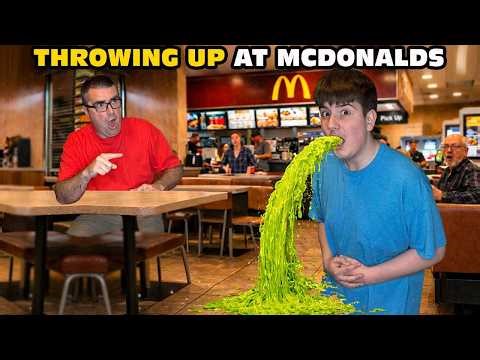 Kid Temper Tantrum Won't Stop Throwing Up At McDonalds! [Original]
