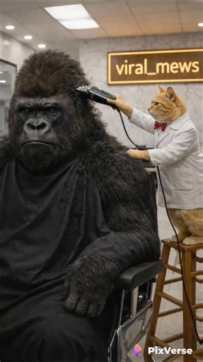 Big boy got a fresh fade 😻💈 #cats #funny #viral_mews #pixverseai #pixverse | ViralMeows