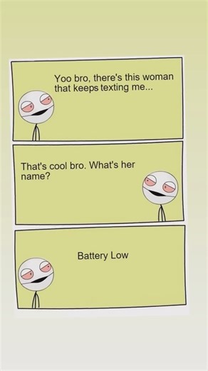 When the Only Woman Texting You Is… Battery Low ⚡😂 #memes #funny #answer