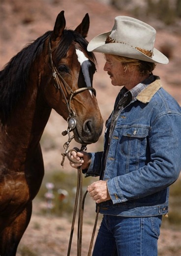 Directed by Sydney Pollack, The Electric Horseman (1979) pairs Robert Redford and Jane Fonda in a story that blends Hollywood spectacle with a powerful message. Fonda stars as television journalist Hallie Martin, while Redford plays Sonny Steele, a former champion rodeo rider whose glory days have been replaced by corporate endorsements. Sonny now promotes Ranch Breakfast Cereal, riding the brand’s iconic horse, Rising Star, while dressed in a flashy purple suit that lights up when connected to 