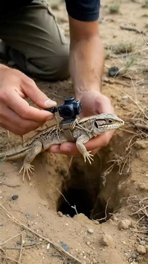 “Real POV: Camera Mounted on Sand Lizard Inside Nest”#viralvideo #lizard #youtubeshorts