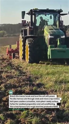 Tractor Disc Harrow Crushing Soil Fast! #farming #tractor #agriculture