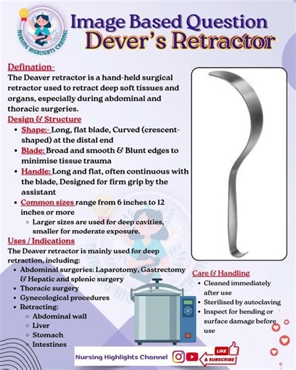 👉🏻 Dever’s Retractor #norcet #aiims #kgmu #gmch #sgpgi #surgery #surgicalinstruments #ovum #forceps