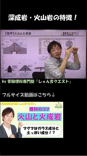【理科のコツ「火山と火成岩」】花こう岩と安山岩と玄武岩をまとめて理解する【受験理科専門塾しゅん吉クエスト】