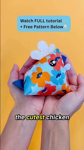 Easy Chicken Pin Cushion . Beginner Sewing Scrap Project