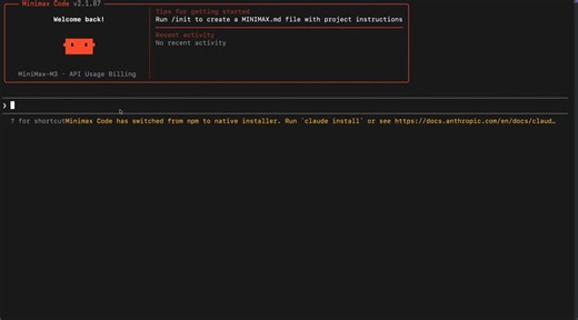 We built MiniMax a CLI coding agent like Claude Code, powered by MiniMax M3.It can:→ Read files→ Write code→ Run shell commands autonomously→ Understand large codebases with long-context reasoning→ Handle real multi-file engineering tasks→ Work entirely inside your terminalAnd it's fully hackable.Swap prompts.Add tools.Customize workflows.Make it your own.No GUI.Just code.Built for developers who live in the terminal.