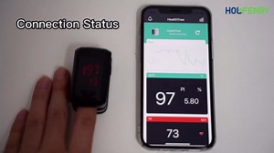Fingertip Pulse Oximeter- HOLFENRY Pulse Oximeter Bluetooth Oximeter Oxygen Saturation Monitor for SpO2/Heart Rate/PI, with Auto Graph Display/Alarm/Dedicated App, Compatible with iOS&Android