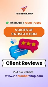 Hear From Our Happy Customers at VIP Number Shop! . Explore customer testimonials at VIP Number Shop and see why we excel in providing VIP mobile numbers. Experience personalized service and continuous support that ensure a seamless and satisfying experience. Discover how we make each client feel special and valued. . Grab it Now or Regret it Later! Hurry Up! WhatsApp: 70091-70092 https://wa.link/xo047q . For More Information, Visit our Website: https://www.vipnumbershop.com/ . . . . #vipnumbers