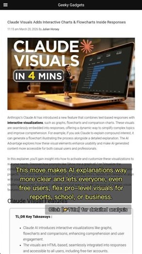 🧐👉 Claude AI Drops Interactive Visuals: Graphs & Flowcharts Now Embedded #QixNewsAI