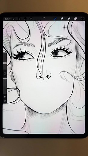 Digital Drawing Process of a Female Face