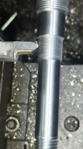 Precision in every pass 🔩 Turning raw steel into perfectly threaded power.☠️.#viral #shorts