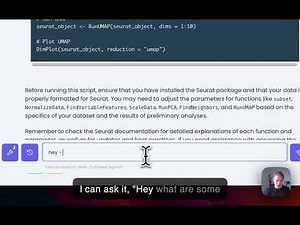 Getting a UMAP visualization with Seurat using Tinybio AI.