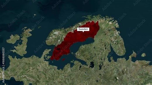 Sweden Map Animation | Sweden Country Map with Borders | 4K Vector Motion