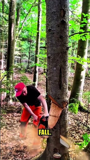 How to CUT down a MASSIVE TREE like a pro!🌲