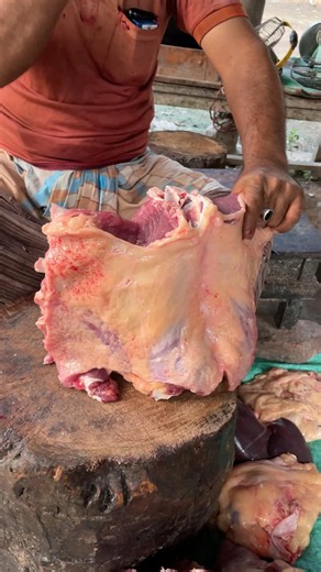 Amazing cow's sirilion meat processing skills