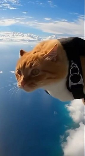 Cat Goes SKYDIVING! 🪂😹 #CatSkydiving #FunnyCats