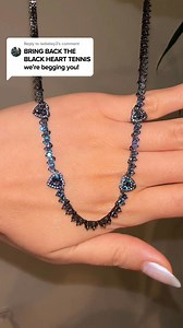 1M views · 2.8K reactions | Black gold makes mystic topaz hearts hit different - that purple-blue-green shift looks even more dramatic against the dark finish. Custom anti-flip dual clusters keep those color-shifting hearts front and center. Every crystal hand-set, everything hand-linked. The tennis necklace for people who don't do basic  | Oomiay | Facebook