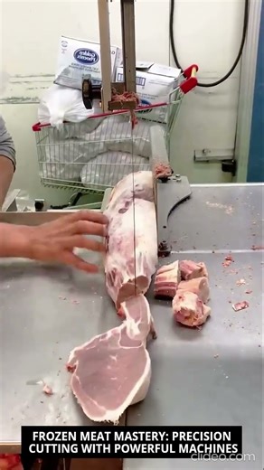 Frozen Meat Mastery: Precision Cutting with Powerful Machines