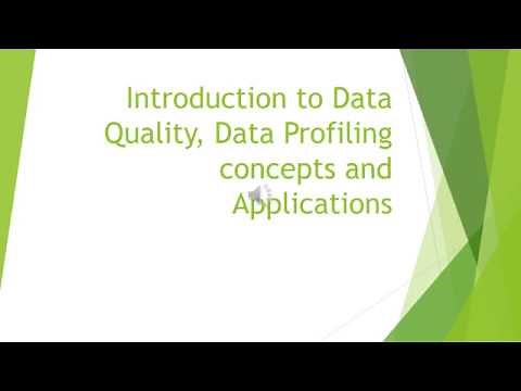 8 Introduction to Data Quality, Data Profiling concepts