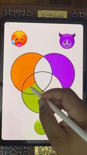 Satisfying emoji color mixing art