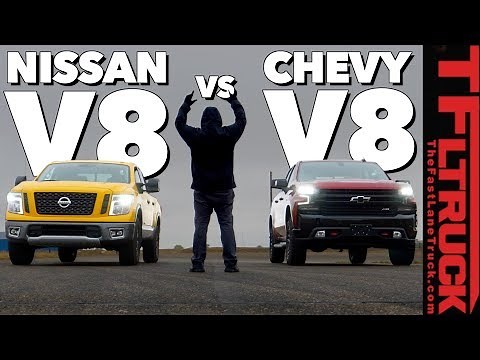 Surprise: Can a 2019 Chevy Silverado Trail Boss Take a Nissan Titan in a Drag Race?