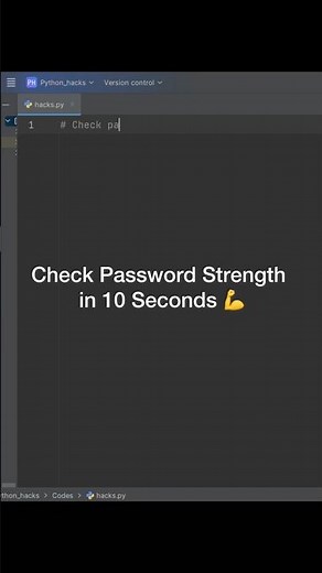 Check Password Strength in 10 Seconds | #python #shorts