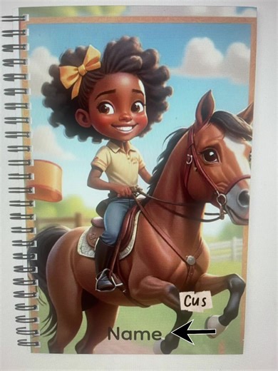 Order today! A girl. Horse. A girl. Softball #notebook #kids #horse #fyp