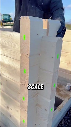 Building a $2,000 Garden Office? 🏗 | #diy Interlocking Log Cabin #shorts