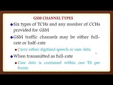 Lecture 30: GSM Channel Types